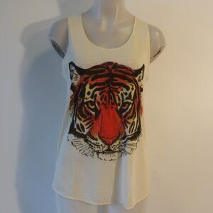 NWT Womens Tina Demel Cream Tiger Tank S